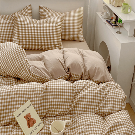 Komplet pościeli Beżowa krateczka ns