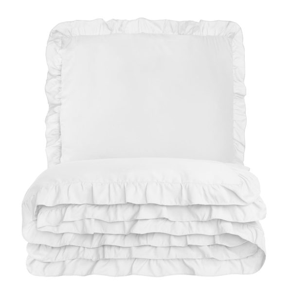 Komplet pościeli z falbanką biel MM