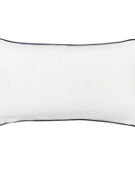 poduszka biały welur z czarną lamówką 50×50 cm