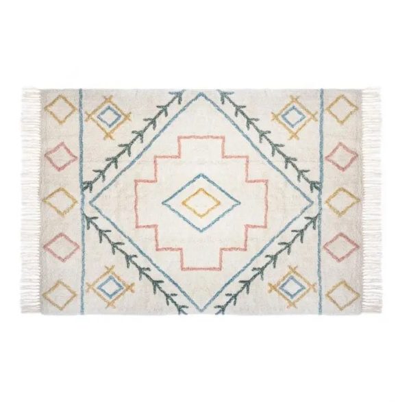 DYWAN BAWEŁNIANY Z FRĘDZLAMI BOHO MOZAIKA 120x170 DB