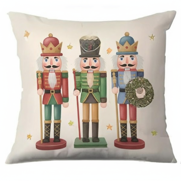 Poszewka świąteczna Dziadki do orzechów 45x45 cm BW