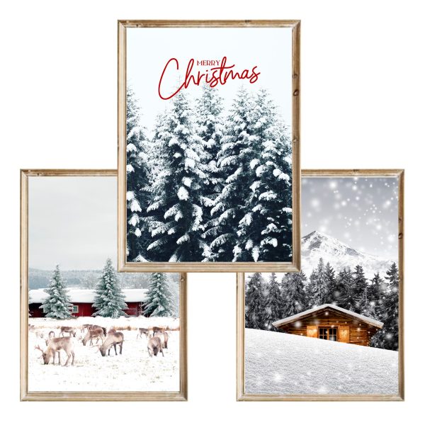 Zestaw 3 plakatów Winter Time BW