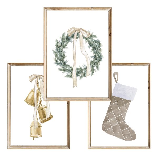 Zestaw 3 plakatów Neutral Christmas BW