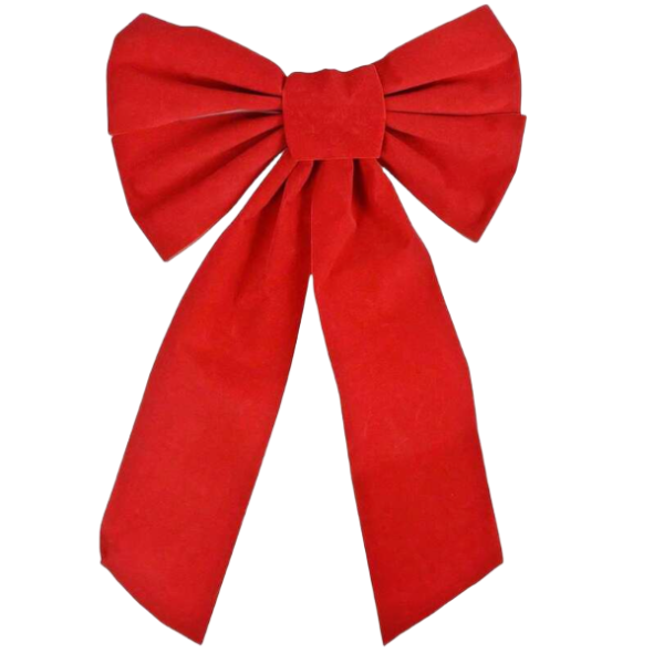 Kokarda dekoracyjna z czerwonego aksamitu 25x35 cm ns/BW
