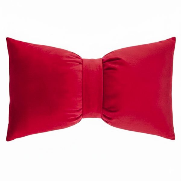 Poduszka świąteczna kokarda czerwona 50 cm BW