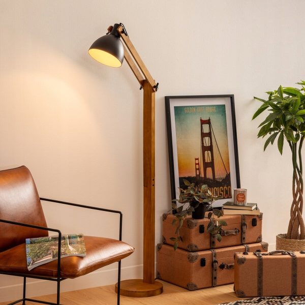 Lampa podłogowa Cuba sosna/metal Wyprzedaż