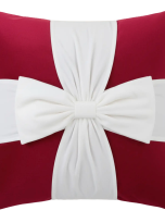 Welurowa-Poszewka-Swiateczna-45×45-Christmas-Bow-Czerwona