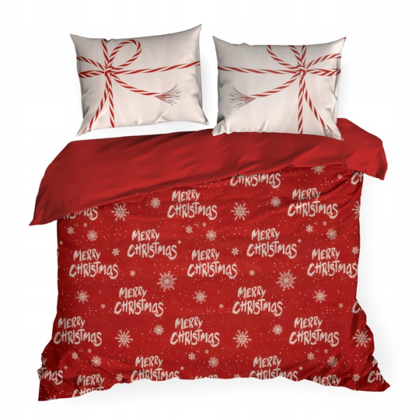 Świąteczna pościel Merry Christmas gruba bawełna 100% - 200x200 cm al