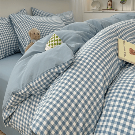 Komplet pościeli Błękitna krateczka ns