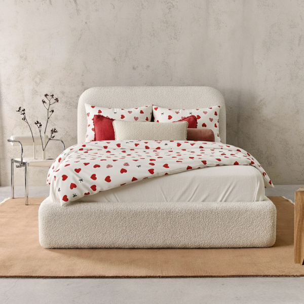 Pościel walentynkowa serca i kokardki 200x220 cm als