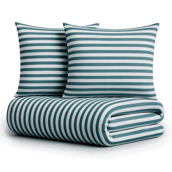 Komplet pościeli niebiesko-białe paski MM