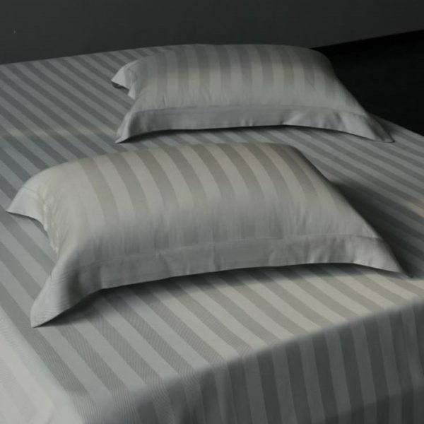 Pościel hotelowa w pasy adamaszek ciemno szara al