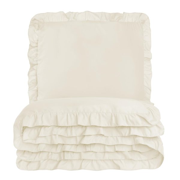 Komplet pościeli z falbanką ecru MM