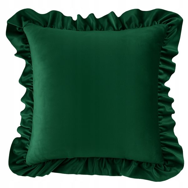 Poszewka dekoracyjna z falbanką zielona als