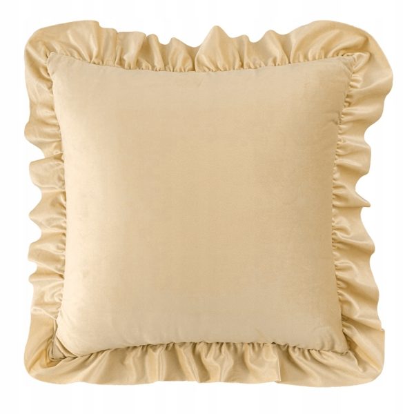 Poszewka dekoracyjna z falbanką złota als