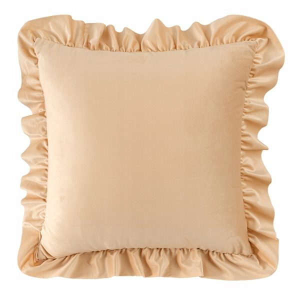 Poszewka dekoracyjna z falbanką beż als