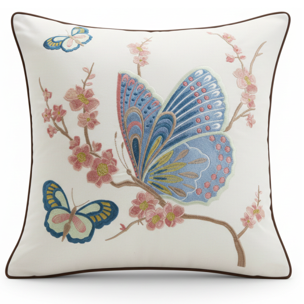 Poszewka na poduszkę Haftowany Motyl 45x45 cm ns