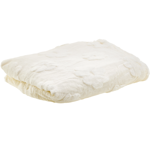 Koc żakardowy Białe Kwiaty BM