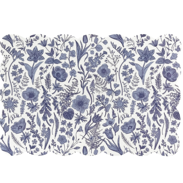 Dekoracyjne maty stołowe 4 szt. – niebieskie kwiaty BM