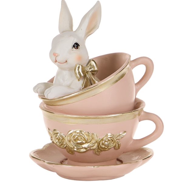 Ozdoba wielkanocna królik w filiżance BM