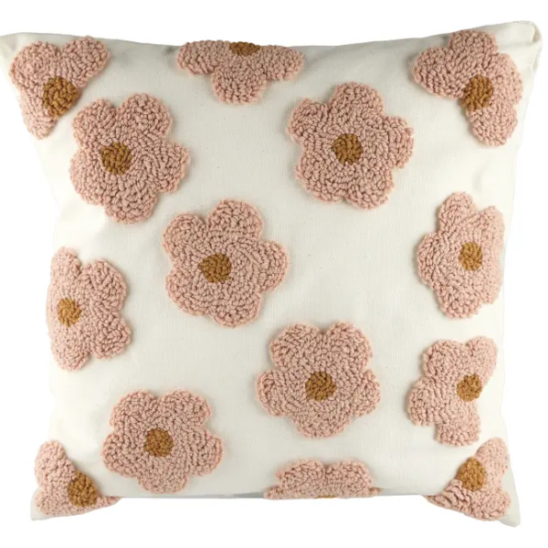 Poszewka dekoracyjna z haftem kwiatowym róż BM