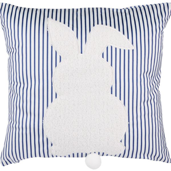 Poszewka wielkanocna biało-niebieskie paski – królik BM