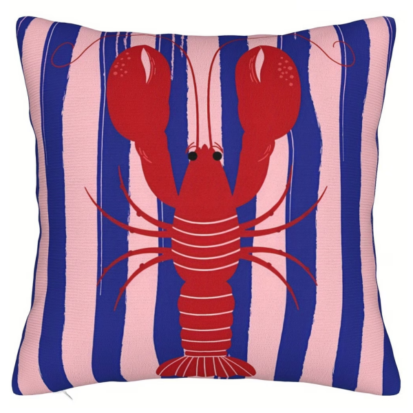 Poszewka na poduszkę niebieskie paski i rak utm