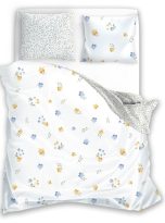 3d illustration of bed in the bedroom. View from the top bed